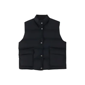 NOTHING WRITTEN Michelin Puffer Vest Down Jacket Women's Dark Navy/Dark Blue
