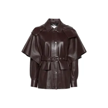 Chloe FW23 Leather Jacket Women's Umber