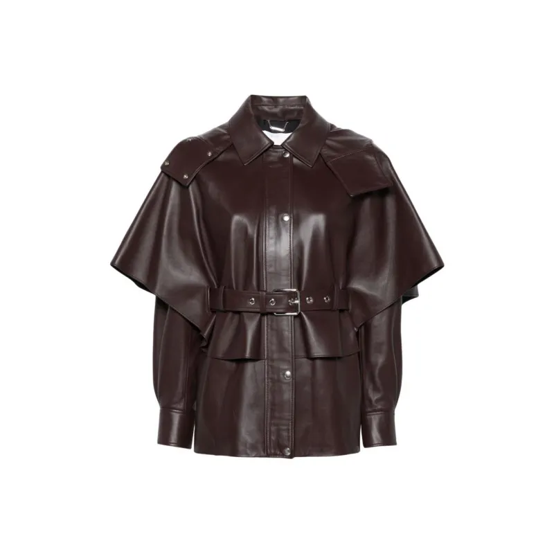 Chloe FW23 Leather Jacket Women's Umber-0