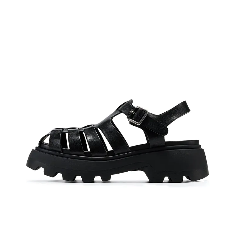 GG CC Platform Roman Sandals 6.5cm Women's Black-0