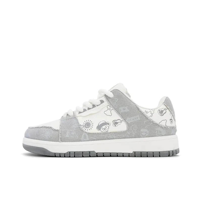 Teddy Bear Collection Low Top Skateboard Shoes Unisex-5