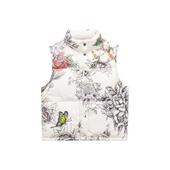 Ed Hardy SS25 Down Jacket Women's Ivory White