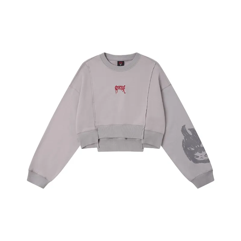 Pop Mart X Revenge Hirono Collaboration Sweatshirts Unisex Gray-0