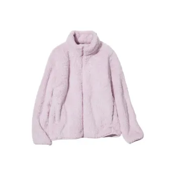 UNIQLO Velvet-feel Coat Women's Pastel Pink