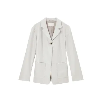 SOLWEIGE Leather Jacket Women's Silver Gray