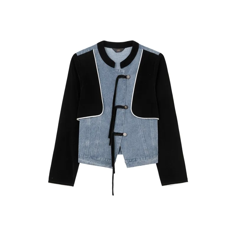 LOUISY AO Denim Jacket Women's Blue & Black-0