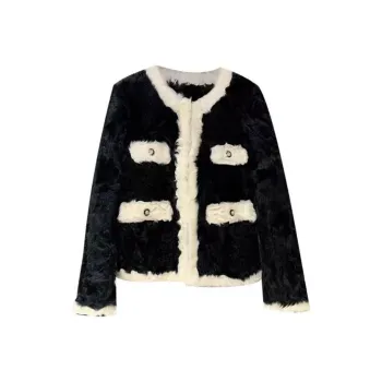 PAIN OR PLEASURE Cropped Coats Women's Black