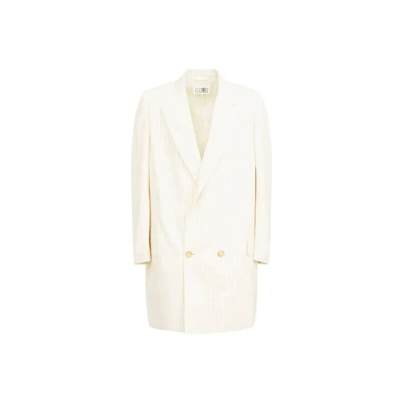 MM6 Maison Margiela Oversized Pinstripe Double Breasted Tailored Blazer-0