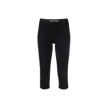 TOM FORD Logo Waistband Stretched Cropped Leggings