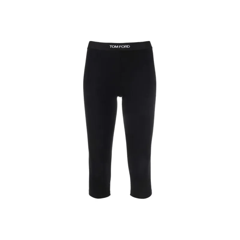 TOM FORD Logo Waistband Stretched Cropped Leggings-0