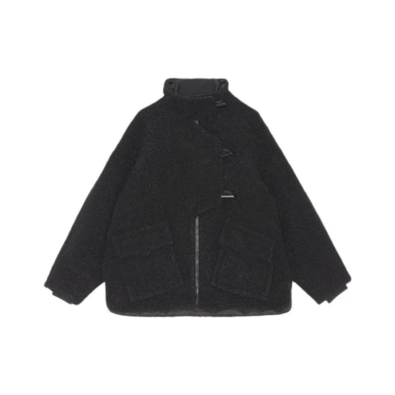 GANNI Velvet-feel Coat Women's Black-0