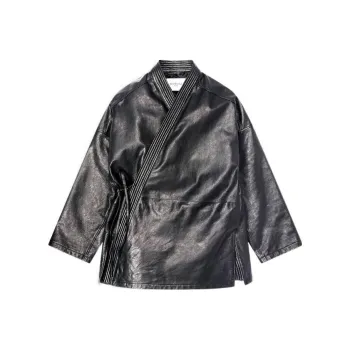 Balenciaga Leather Jackets Women's Black