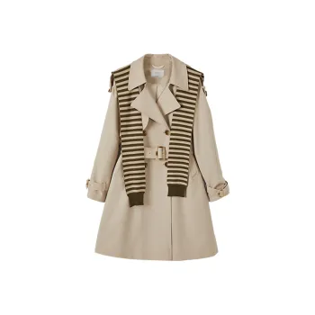 XIANGYING Trench Coat Women's Beige