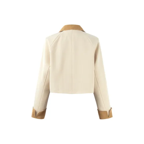 Qiushui Yiren Cropped Coat Women's Khaki