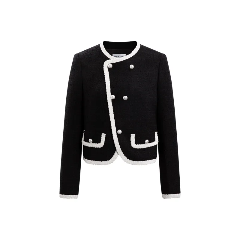 Chester Charles Cropped Coats Women's Black-0