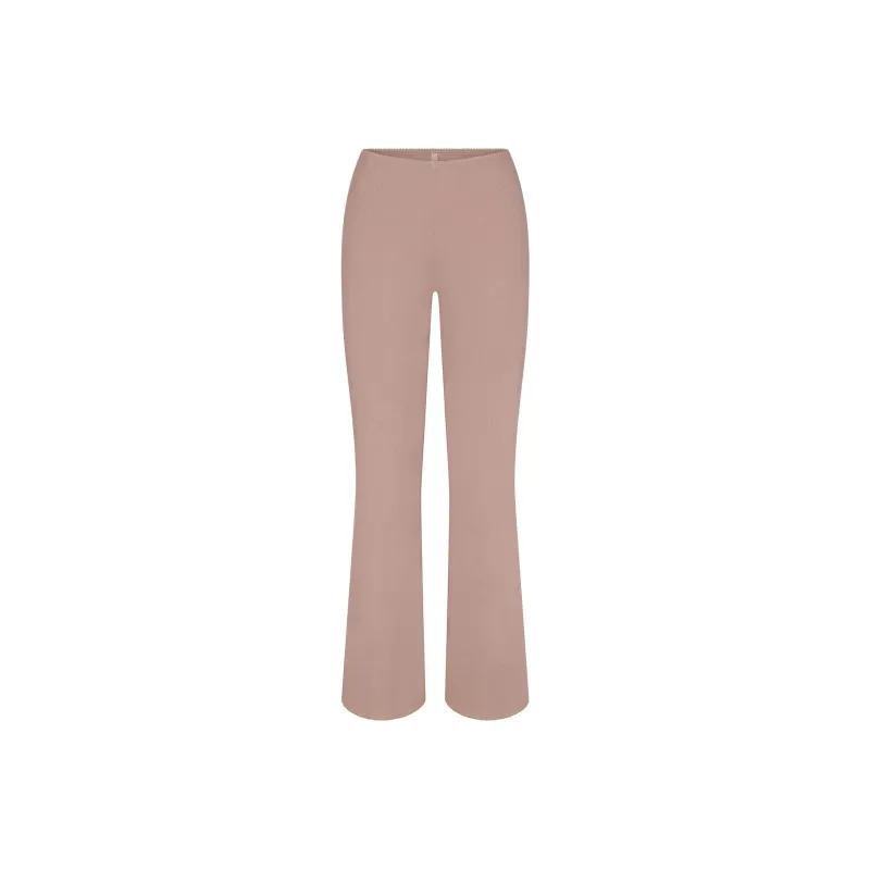 SKIMS COTTON RIB PICOT STRAIGHT LEG PANT Casual Pants Women's UMBER/Brown-0