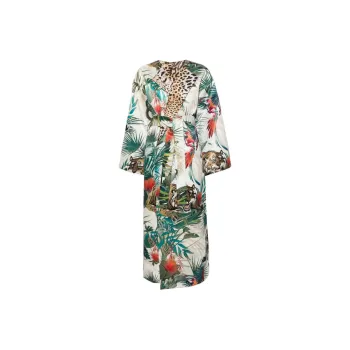 Roberto Cavalli Jungle print Belted Coat