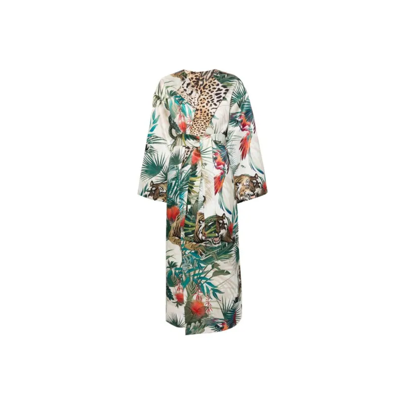 Roberto Cavalli Jungle print Belted Coat-0