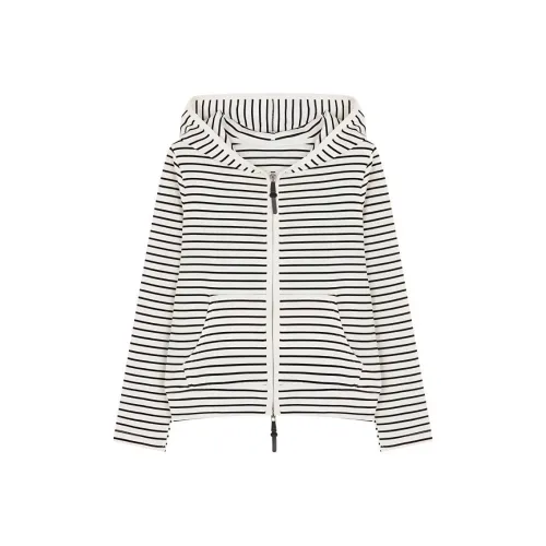 IHIMI Cropped Coat Women's Black White Stripes