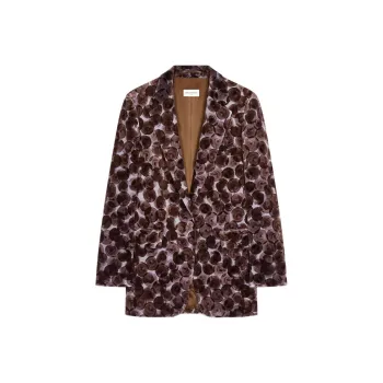 DRIES VAN NOTEN Floral-print Velvet Blazer