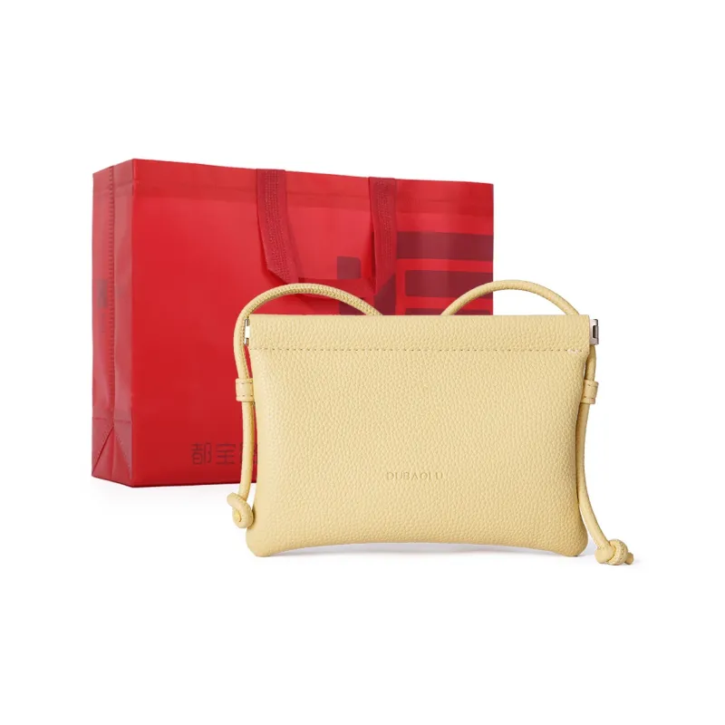 Dubaolu Synthetic Leather Cell Phone Pouch Small Size Women's Yellow/Ecru/Black/Pink-21