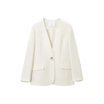 OVV Business Suits Women's Ecru Solid Color 05