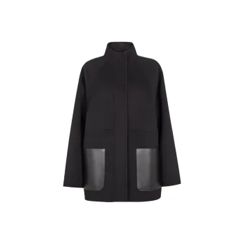 FENDI Logo Embossed High-Neck Coat