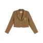 Brown Cropped Business Suit Coat