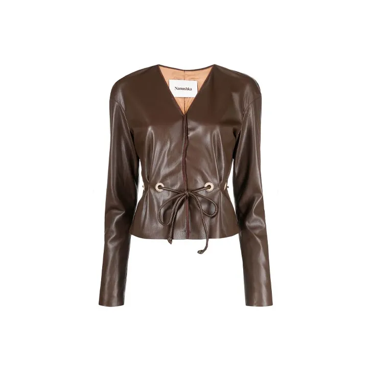NANUSHKA Leather Jackets Women's Brown-0