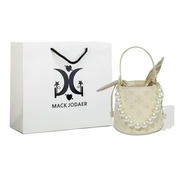 MACK JODAER Synthetic Leather Handbag Regular Women's Ecru