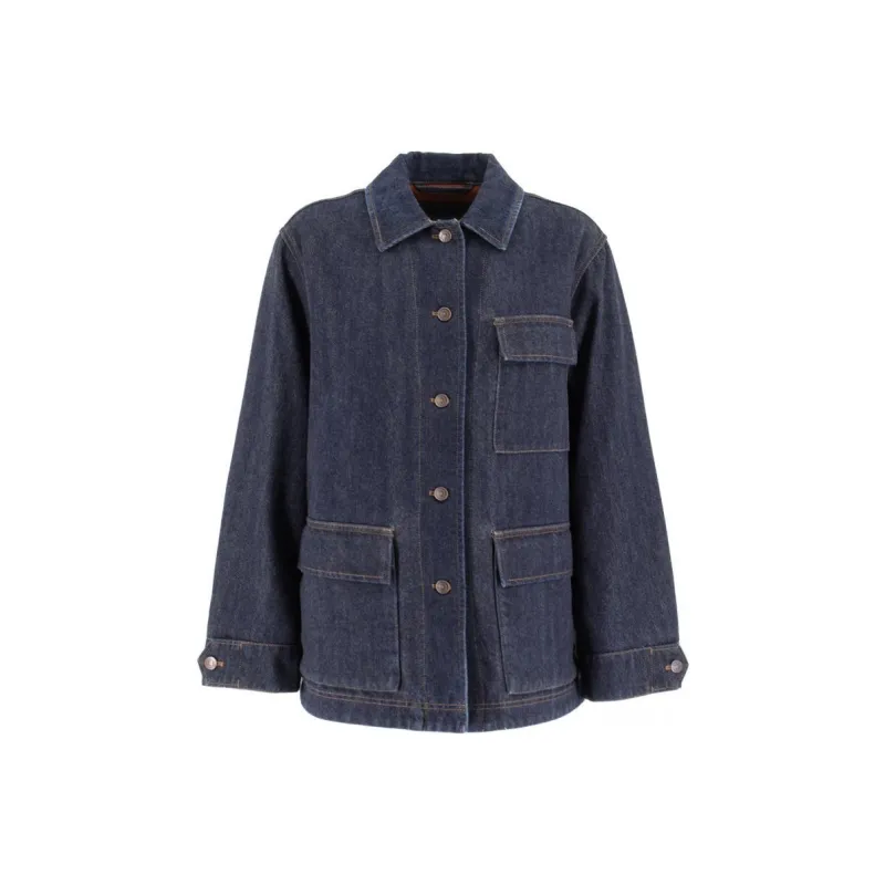 Loro Piana Denim Jackets Women's Blue-0