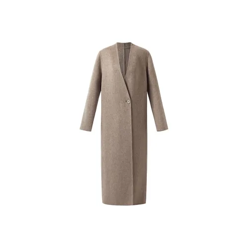 GOELIA Winter Coat Women's Flower Camel
