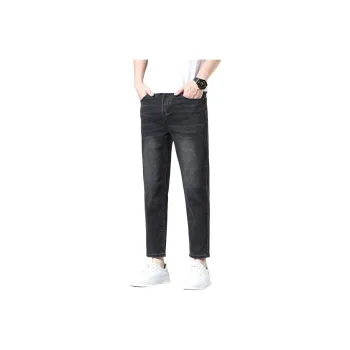 PANDA ADEVIL Jeans Men Black Gray Ankle Length