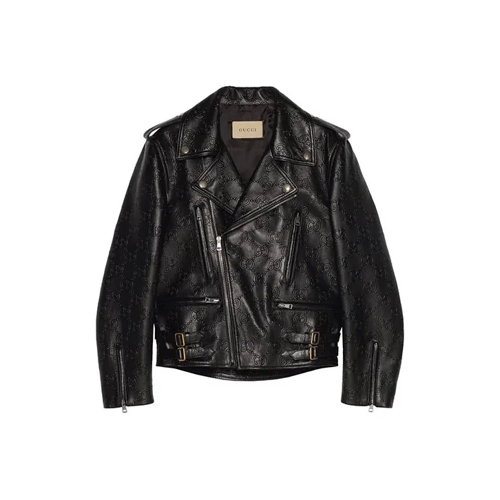 GUCCI Leather Jackets Women's Black-0