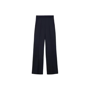 MaxMara Nelson Collection Trousers In Wool Twill Casual Pants Women's Black