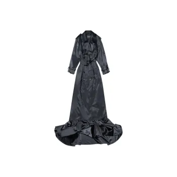 Balenciaga Trench Coat Regular Fit Women's Black