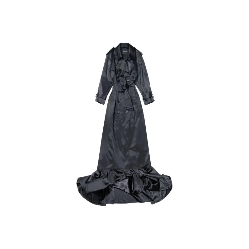 Balenciaga Trench Coat Regular Fit Women's Black-0