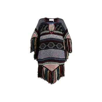 Chloé Jacquard Wool blend Poncho