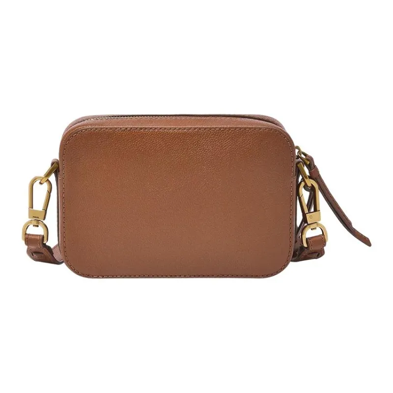 FOSSIL Genuine Leather Camera Bag, Shoulder Bag Women's Coffee-1