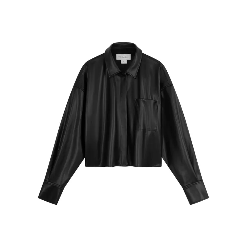 CALVIN KLEIN SS25 Cropped Coats Women's Space Black-0