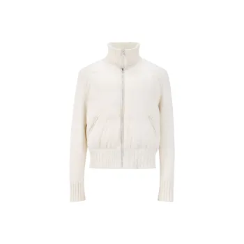 Ariseism Knit Panel Stand Collar Lightweight Down Jacket For Women's Fall Winter Top Coat Women's