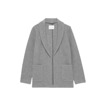 ARITZIA FW24 The Group By Babaton Shawl Merino Wool Below Bum Jacket Coats Women's Dark Grey/Dark Gray