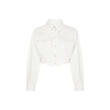 BLUGIRL BLUMARINE SS24 Denim Jacket Women's Chalk White