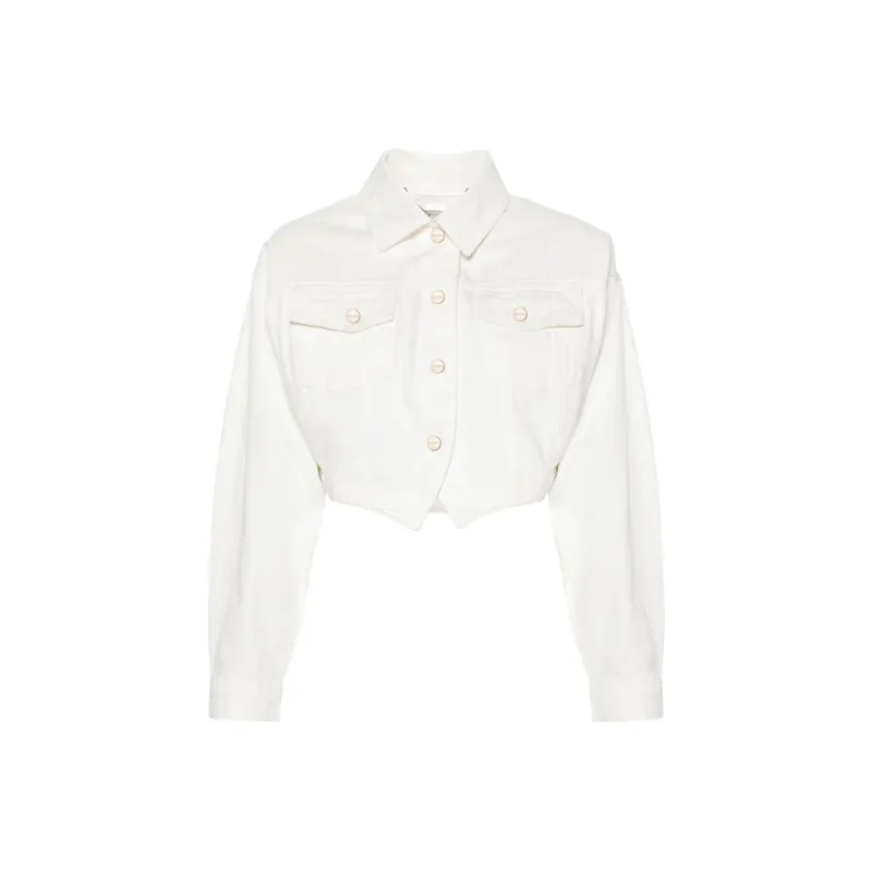BLUGIRL BLUMARINE SS24 Denim Jacket Women's Chalk White-0