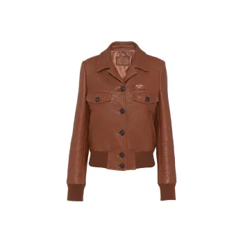 PRADA Crocodile embossed Leather Jacket
