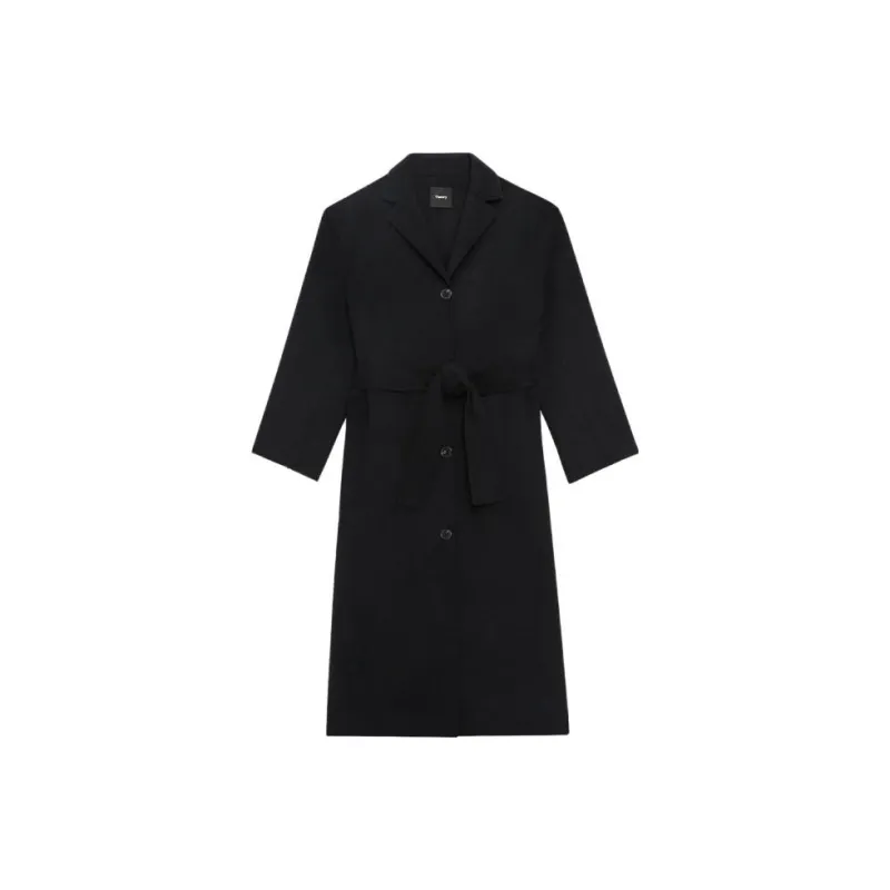 THEORY Wool-cashmere Belted-waist Coat-0