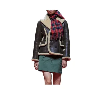KENZO FW23 Leather Jacket Women's Dark Brown
