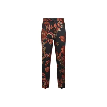 ETRO Floral-Jacquard Tapered-Leg Trousers
