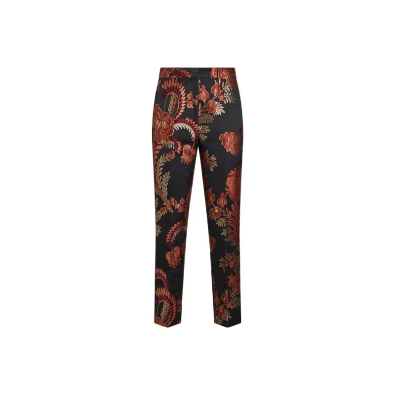 ETRO Floral Jacquard Tapered Leg Trousers-0