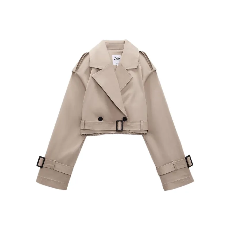 ZARA Trench Coats Women's Beige-0